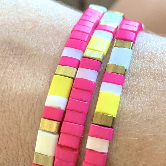 Handmade Friendship Miyuki Tila Glass Beaded Elastic Stretch Bracelets 6 Styles - Picture 14 of 14